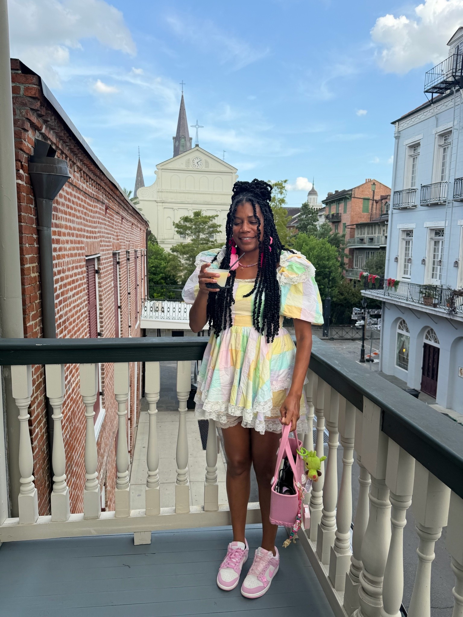 Seller duchess dress + pink floral dunks + Starbucks pink bag

#LTKOver40 #LTKootd #LTKMidsize