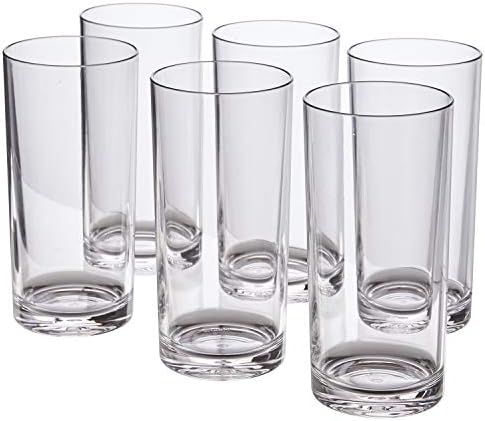 Classic 16-ounce Premium Quality Plastic Water Tumbler | Clear Set of 6 | Amazon (US)