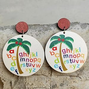 Unique Teacher Wooden School Handmade Stationery Pencil Book Earrings - Cute Back-to-School Gradu... | Amazon (US)