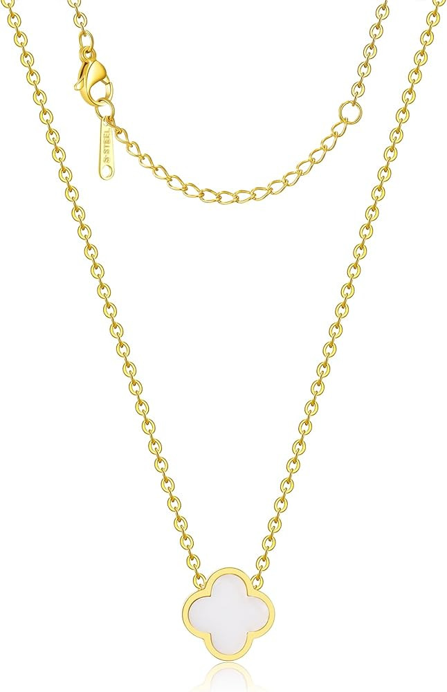 18K Gold Plated Clover Necklace for Women Four Leaf Clover Lucky Pendant | Amazon (US)