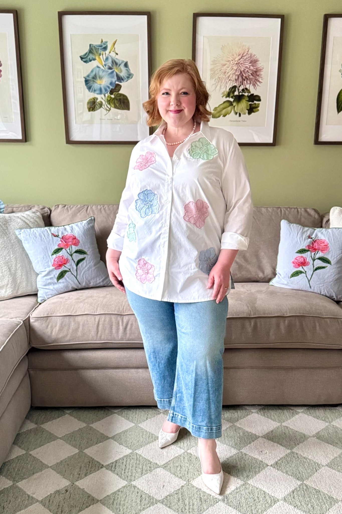 The prettiest iteration of the classic white button up for spring! Wearing the size 16 in this Ulla Popken top. 35% OFF with code WWWULLA.

#LTKPlusSize #LTKootd #LTKMidsize