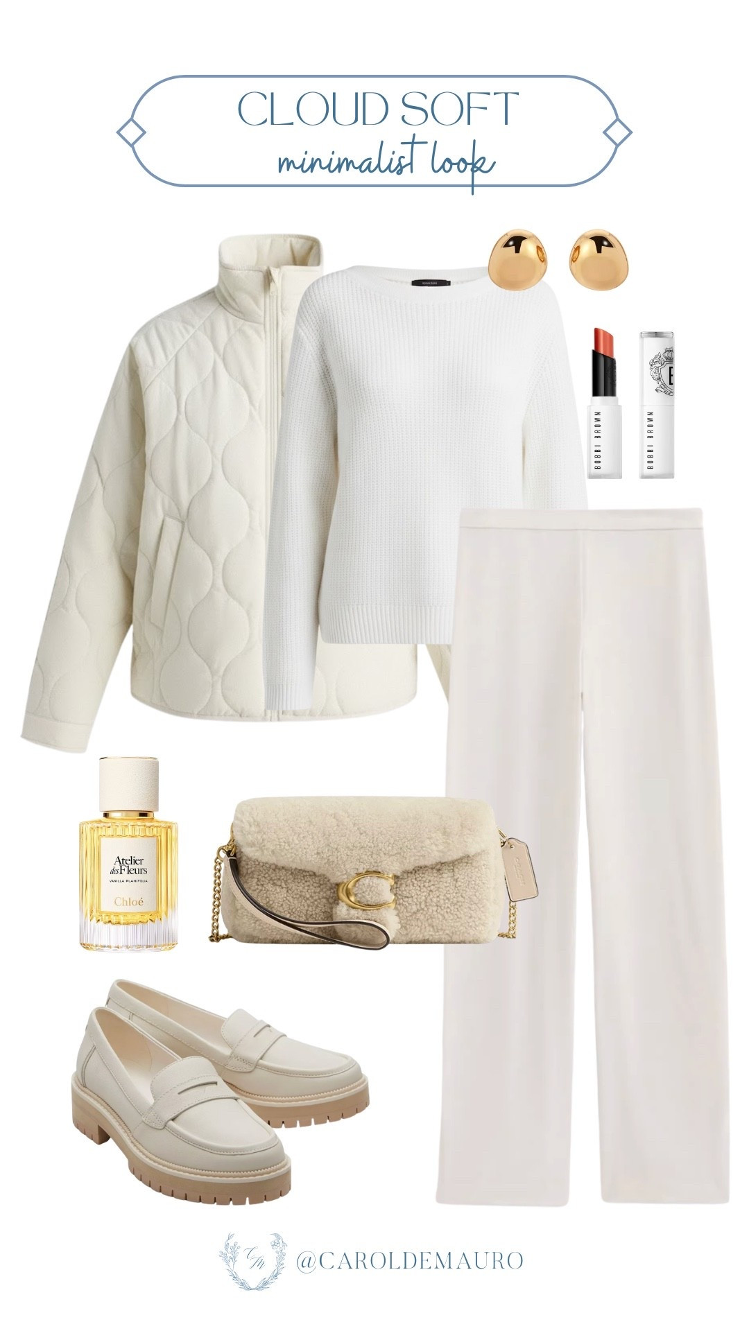 There is something so refreshing about a monochrome cream outfit for a winter refresh! Just add a touch of gold and a shearling bag to finish the vibe.

winter fashion, casual chic, minimalist style, elegant outfit, elevated basics, it girl, city looks, fashion accessories, cloud dancer, pantone

#LTKFindsUnder50 #LTKSeasonal #LTKU
