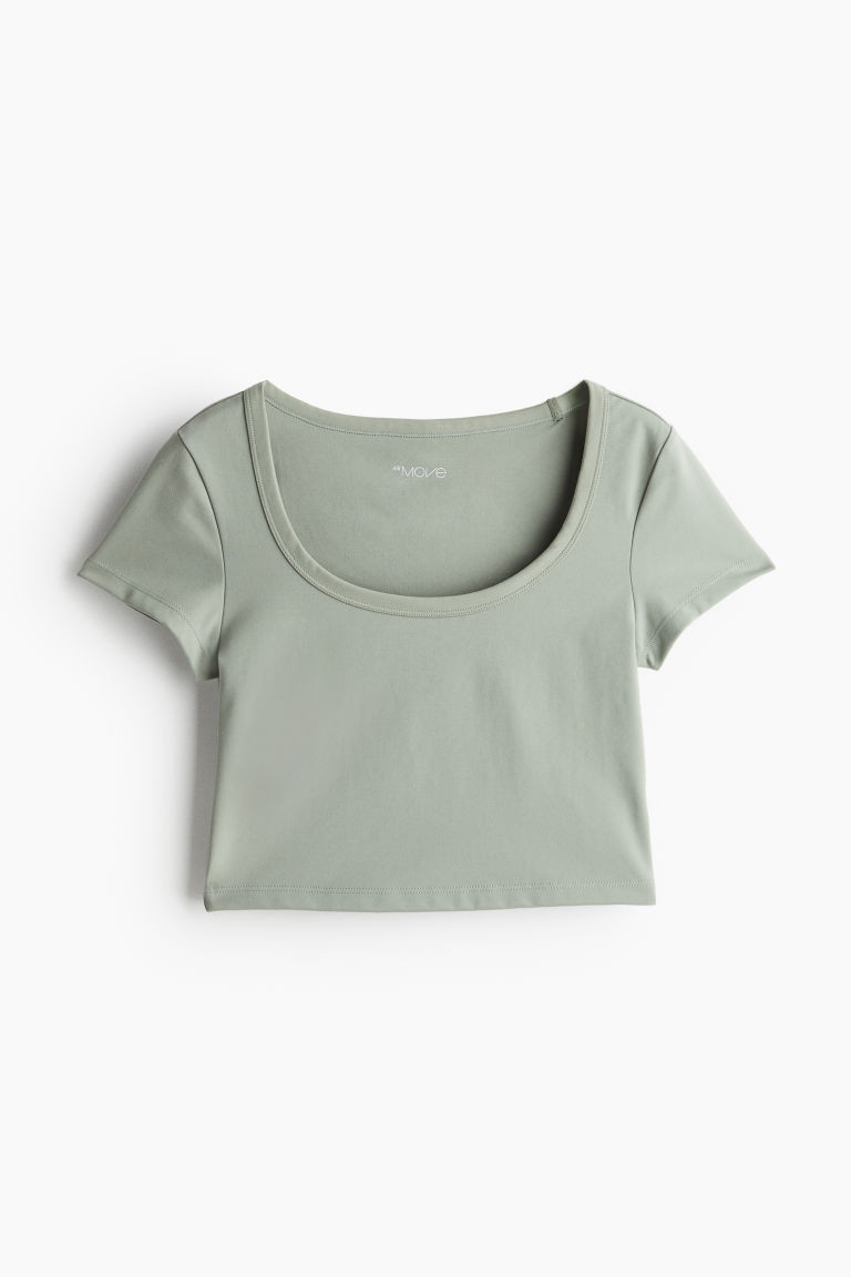 H & M - Sports Crop Top in DryMove - Green | H&M (US + CA)