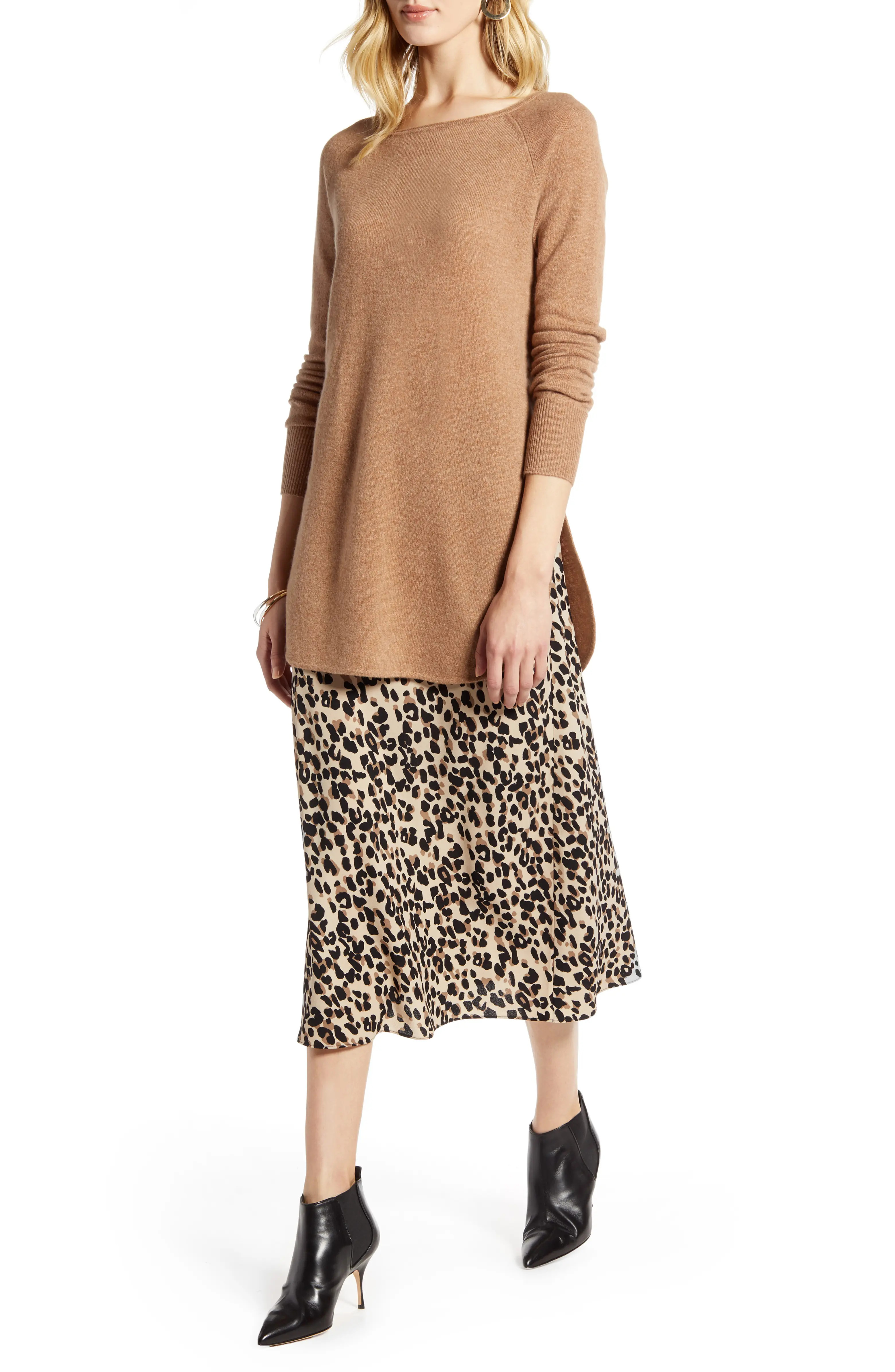 Shirttail Wool & Cashmere Boatneck Tunic | Nordstrom