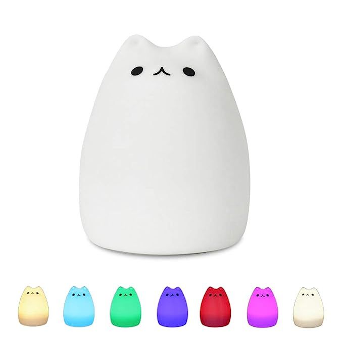 Cat Lamp SCOPOW Portable Silicone Colorful LED Night Light | Amazon (US)