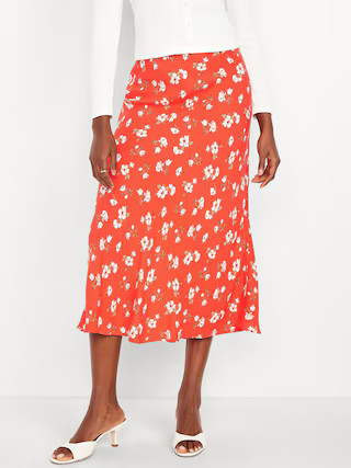 Crepe A-Line Midi Skirt | Old Navy | Old Navy (US)