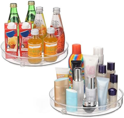 URALFA 2-Pack Lazy Susan Cabinet Organizer, Plastic Rotating Round Lazy Susan Turntable for Cabin... | Amazon (US)