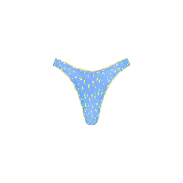 Lettuce Edge Thong Bikini Bottom - Lemon Bloom | Kulani Kinis US