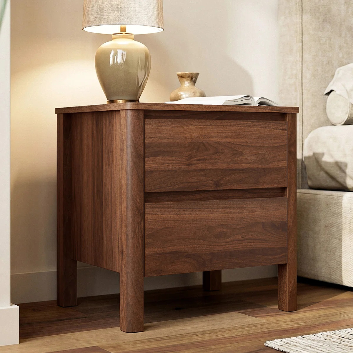 19.7"W 2-Drawer Nightstand | Wayfair North America
