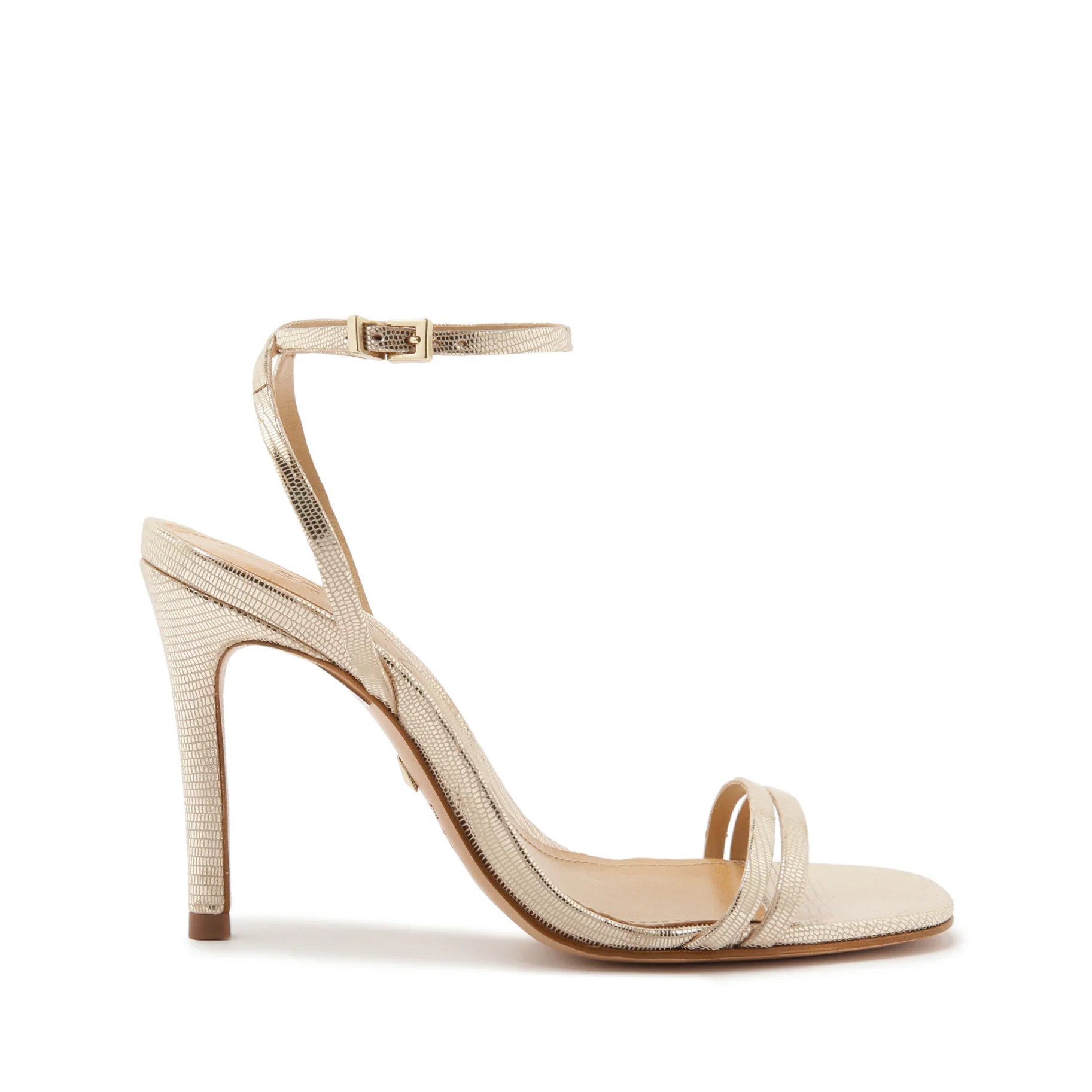 Altina Sandal in Lizard Effect Metallic Leather | Schutz Shoes | Schutz Shoes (US)