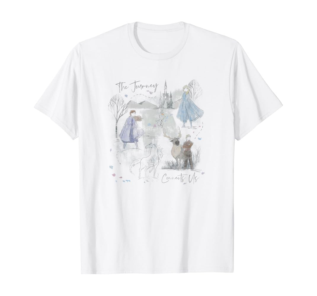 Disney Frozen 2 Sketched Watercolor Poster T-Shirt | Amazon (US)