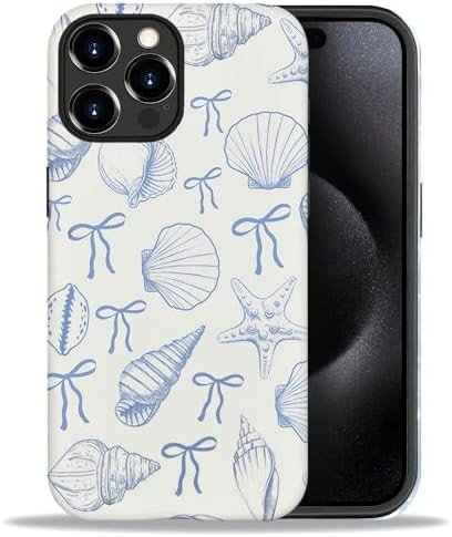 Compatible with iPhone 16 Pro Max,Anti-Scratch Frosted Case Cover,Seashell Beach Aesthetic Coasta... | Amazon (US)