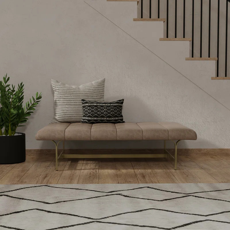 Lorinda Upholstered Vegan Leather Coffee Table with Metal Base | Wayfair North America