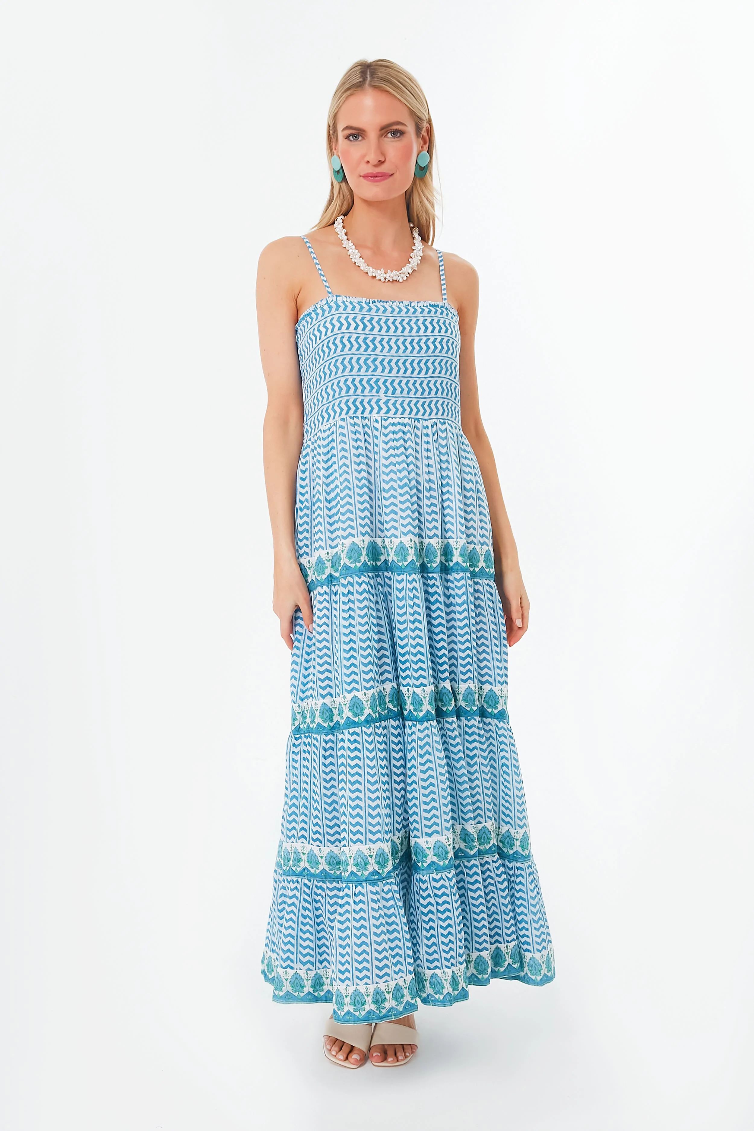 Blue Marley Smocked Back Maxi Dress | Tuckernuck (US)