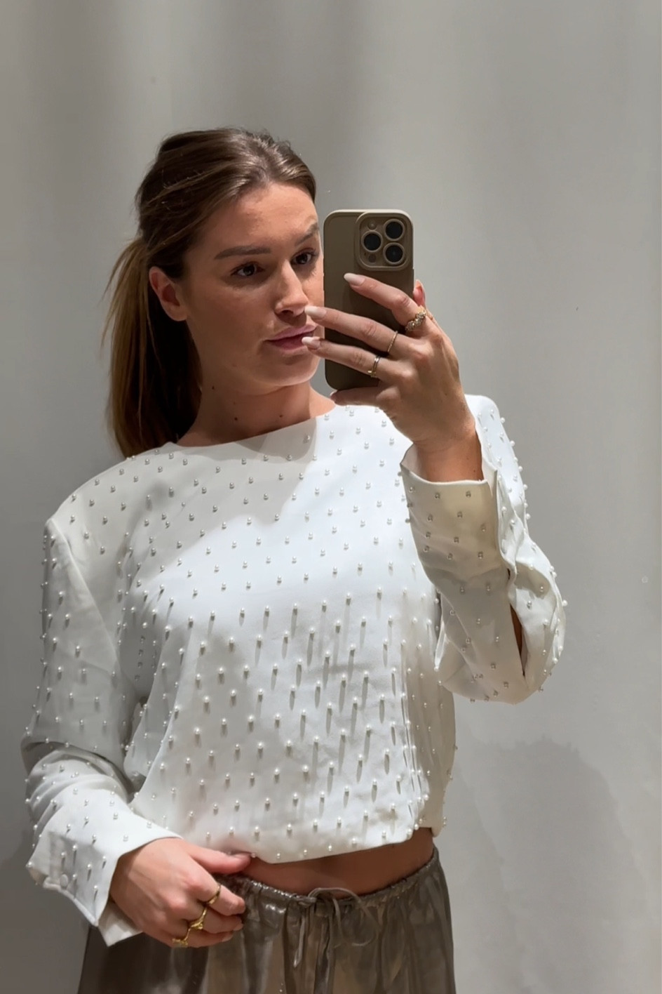 Party top with pearls from H&M. Perfect Christmas outfit item. Wearing size S

#LTKHoliday #LTKSeasonal #LTKparties