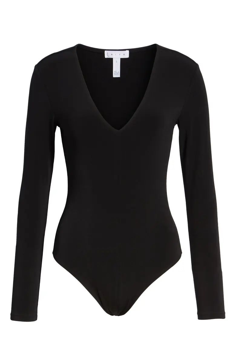 Deep V-Neck Long Sleeve Bodysuit | Nordstrom