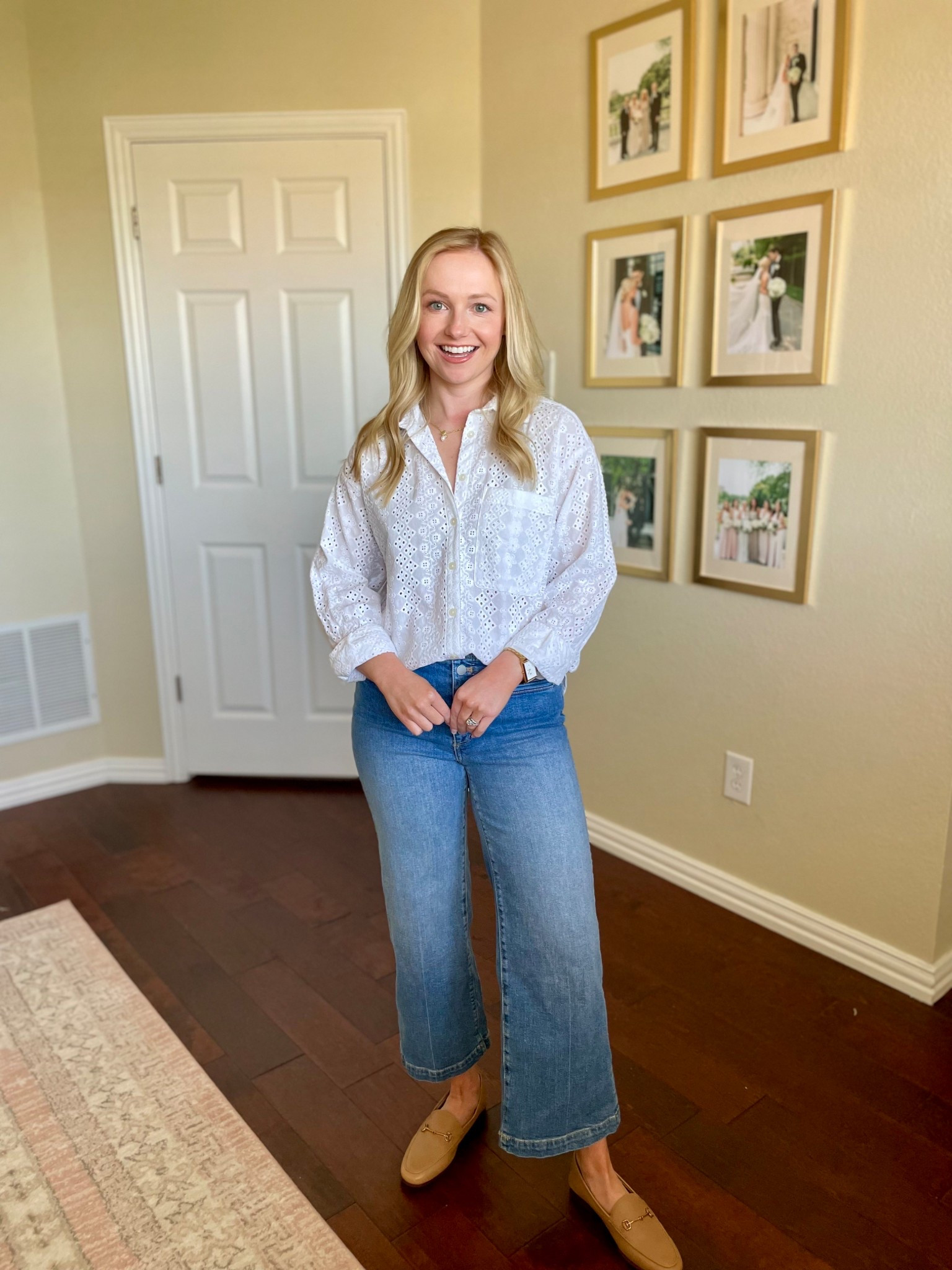 Such a pretty eyelet button down! It runs large, I’m wearing an XS regular 

#LTKPetite #LTKSeasonal #LTKStyleTip