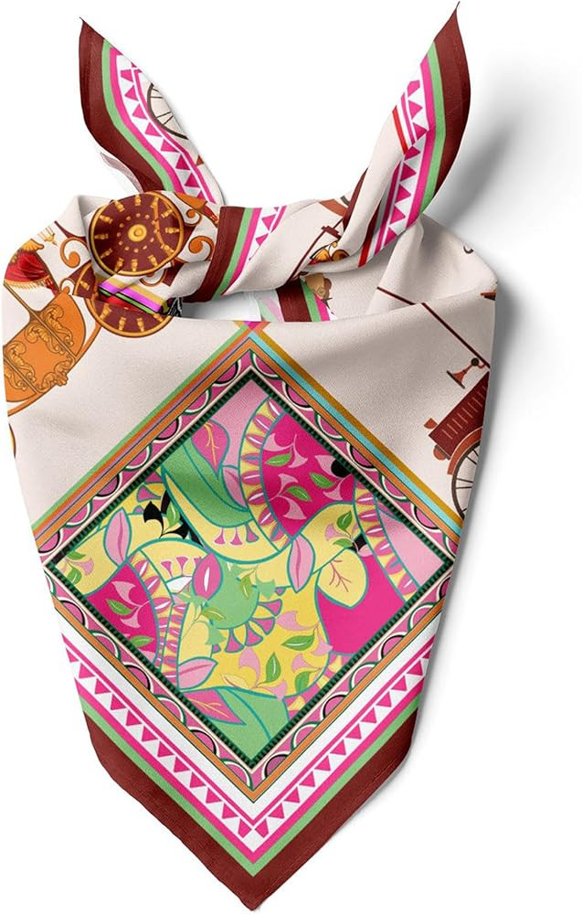 dscarf Womens Neck Scarf 21"x21" Small Square | Headband Scarf Ethnic Bandana Head Scarf Flowerin... | Amazon (US)