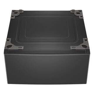 27 in. Laundry Pedestal in Middle Black with Storage Drawer | The Home Depot