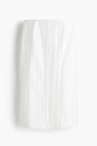 H & M - Crinkled Pencil Skirt - White | H&M (US + CA)