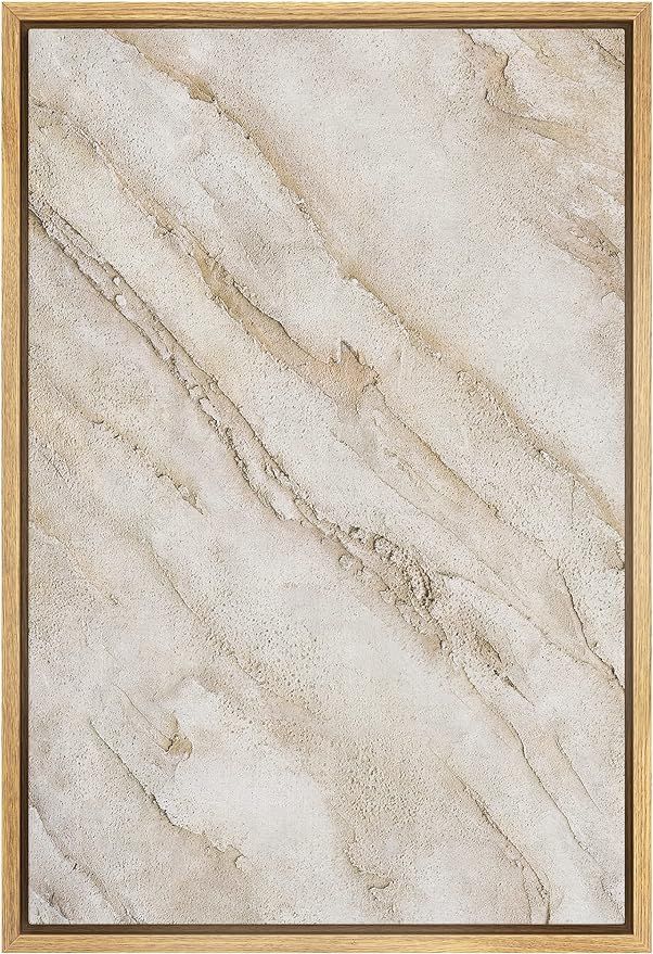 SIGNWIN Framed Canvas Print Wall Art Marble Granite Tan Brown Landscape Abstract Shapes Illustrat... | Amazon (US)