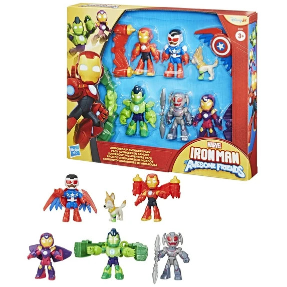 Marvel Iron Man and his Awesome Friends Armored-Up Avengers Pack Action Figure Set, Stocking Stuf... | Walmart (US)