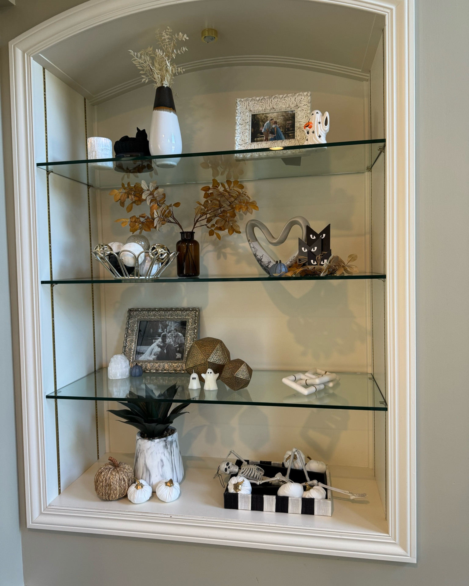 Fall shelves. Fall home decor. Harvest decor. Target finds. Modern home decor. Ghost decor. Halloween decor. Halloween  home decor. Black and white decor. Shelfie. Shelf decor. 

#LTKHalloween #LTKHome