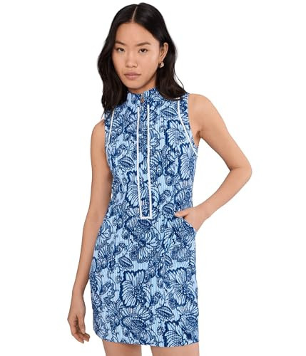 Lilly Pulitzer, Women's, Kathy Dress UPF 50+, Starlight Navy Proud As A Peacock Stripe Golf, 14 | Amazon (US)