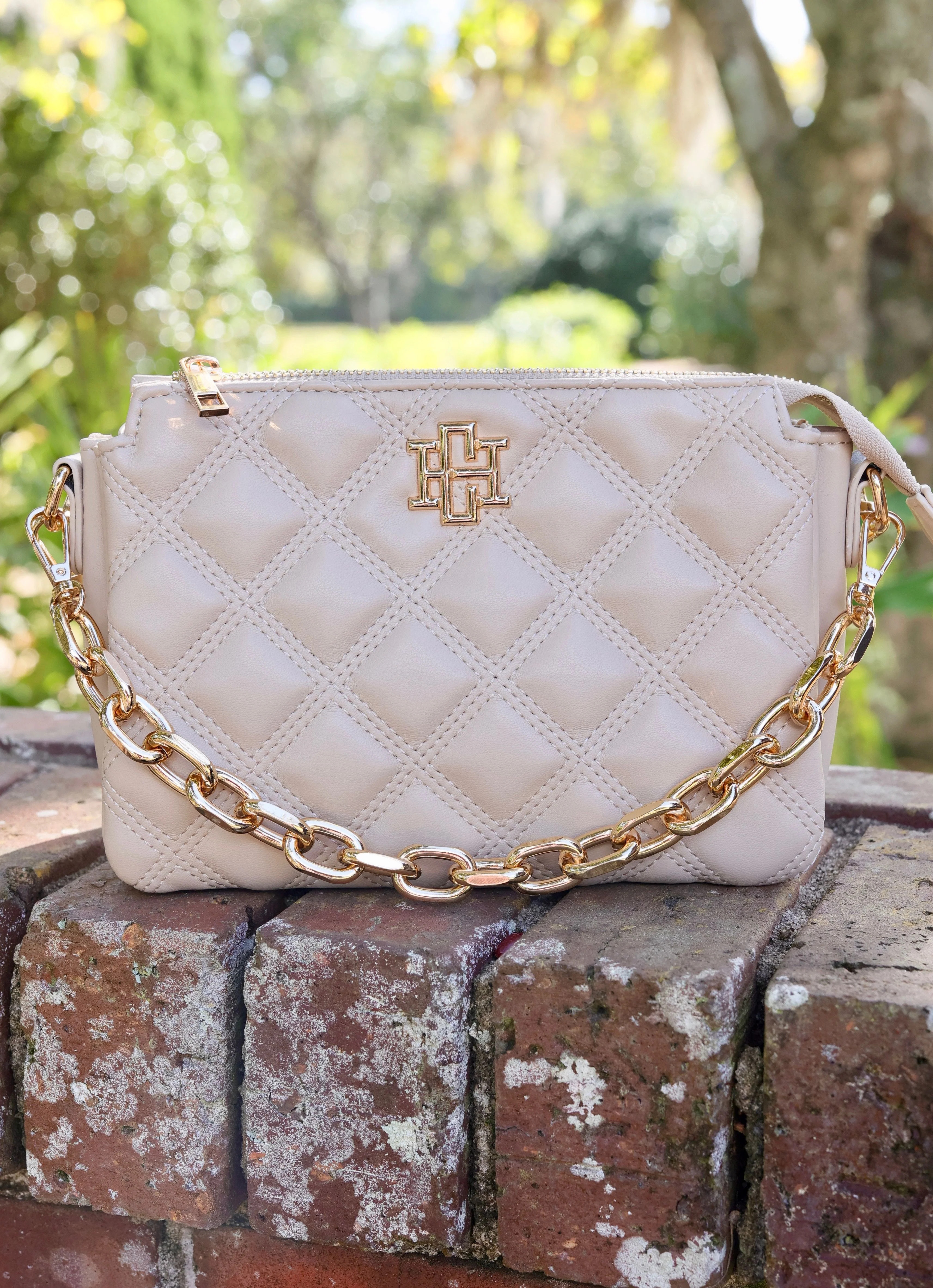 Jace Crossbody Nude Quilted DQ | Caroline Hill