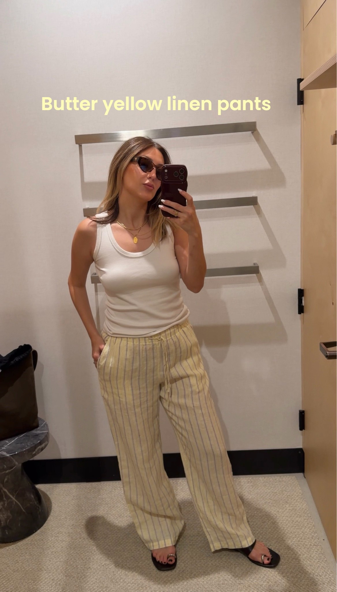 Trying to rebuild my wardrobe postpartum 💁🏼‍♀️ I’ve been gravitating toward pieces that feel easy, comfortable, and still a little elevated… things I can wear chasing toddlers, running errands, or just feeling like myself again.

@aritzia just gets it. 

In order: 
Button-up linen shirt & butter yellow linen pants small 
Bucket hat - small 
The lodge pant- Medium Reg Light Birch (soooo comfy!)
Cotton t-shirt Pegasus - Small, white 
Cotton t-shirt function- XS, white 
Black top - small
Black shorts - small , mid thigh (soooo comfy!)
Cateye sunglasses 

#postpartumstyle #aritziatryon #summerstyle #postpartum

Basics 
Travel
The perfect white tee 
Comfortable lounge pants
Aritzia sale 
Aritzia summer sale 
Aritzia try on
Summer hat 
Travel hat
Butter yellow shirt 
Cover up

#LTKTravel #LTKootd #LTKSaleAlert