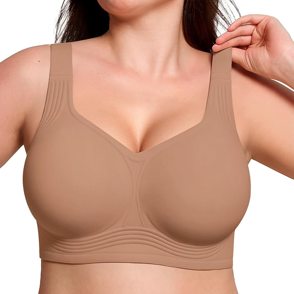 Jelly Bras for Women No Underwire Wireless Bra with Support and Lift Full Coverage Plus Size Comf... | Amazon (US)