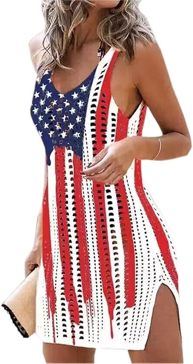 Swimsuit Coverup for Women Crochet Slit Bathing Suit Bikini Coverup Beach Dress Sexy Crochet Holl... | Amazon (US)