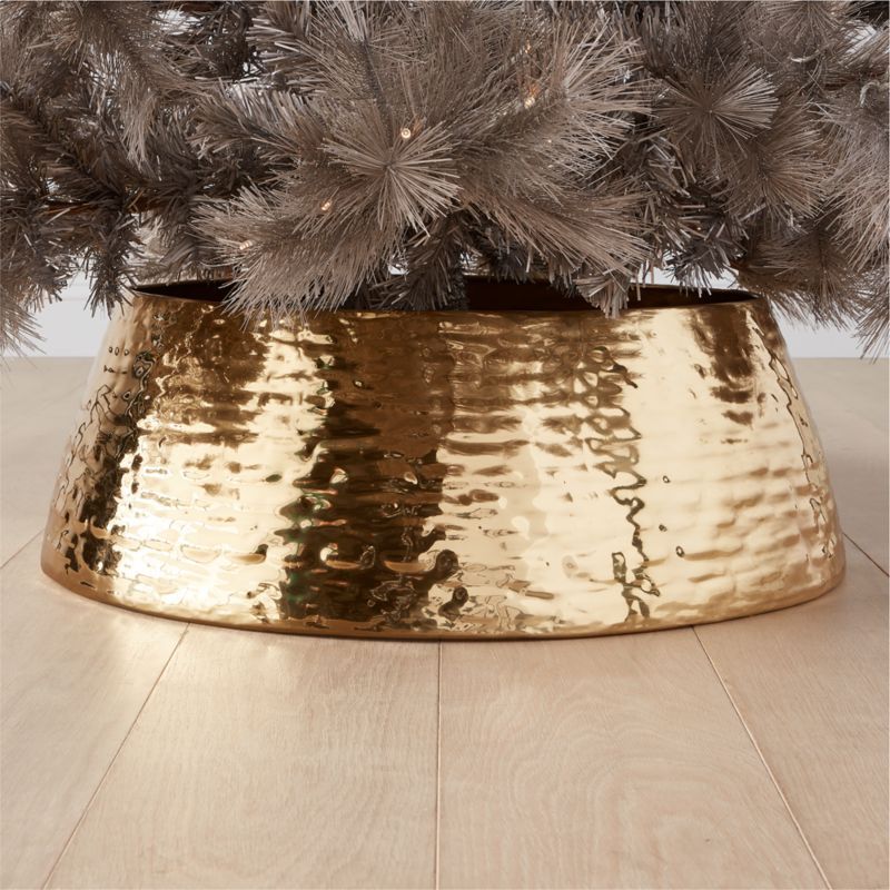 Liquid Modern Brass Christmas Tree Collar + Reviews | CB2 | CB2