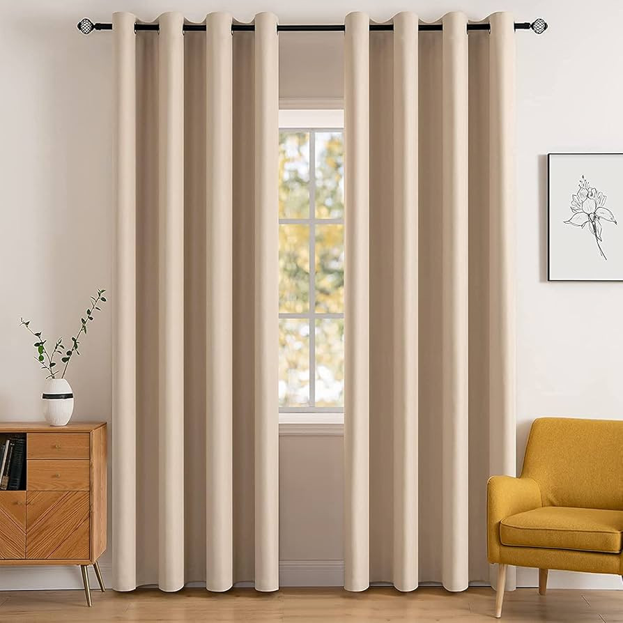 MIULEE Room Darkening Curtains Thermal Insulated Black Out Drapes Solid Window Treatment Long Gro... | Amazon (US)