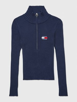 Tommy Hilfiger Women's Adaptive Flag Half-Zip Sweater Cobalt Sapphire - XXL | Tommy Hilfiger (US)