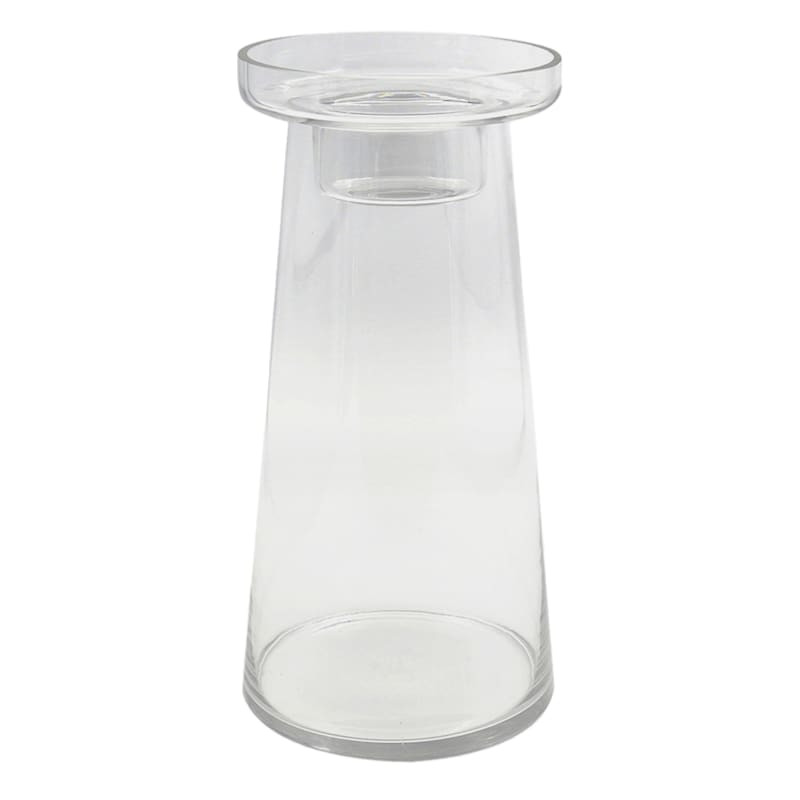 Clear Glass Pillar Candle Holder, 14" | At Home