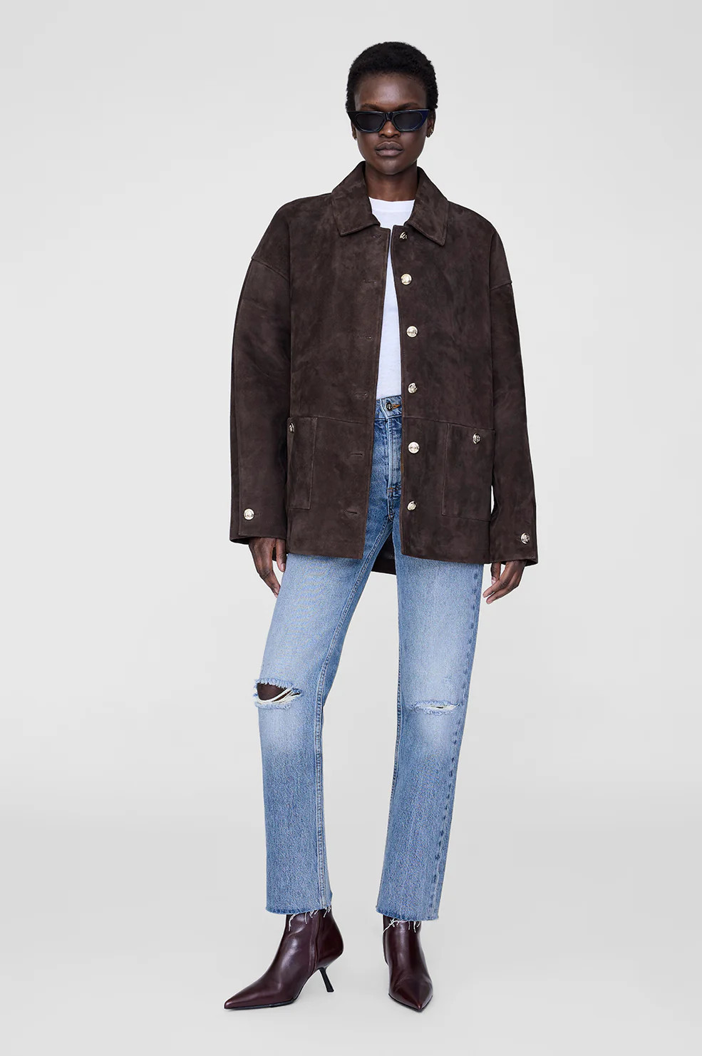 Luca Suede Jacket - Deep Brown | Anine Bing