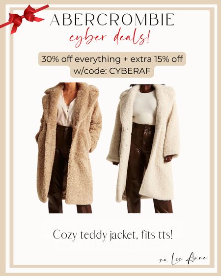 Cozy teddy jacket on cyber sale at Abercrombie !

#LTKGiftGuide #LTKCyberweek #LTKHoliday