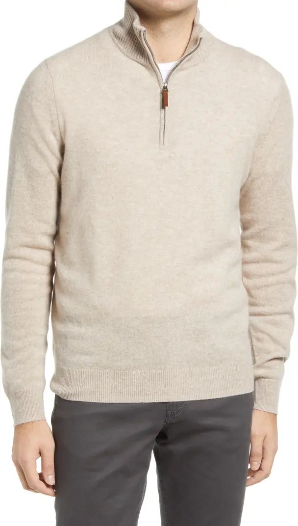 Men's Shop Regular Fit Cashmere Quarter Zip Pullover | Nordstrom