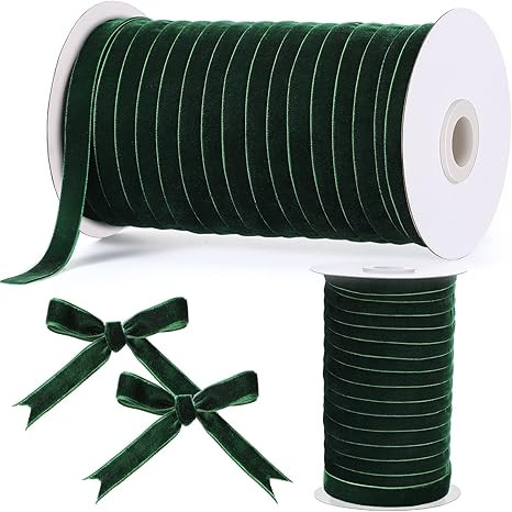 Chuangdi Christmas Vintage Velvet Ribbon Single Face Spool Satin Velvet Ribbon for Christmas Wrea... | Amazon (US)