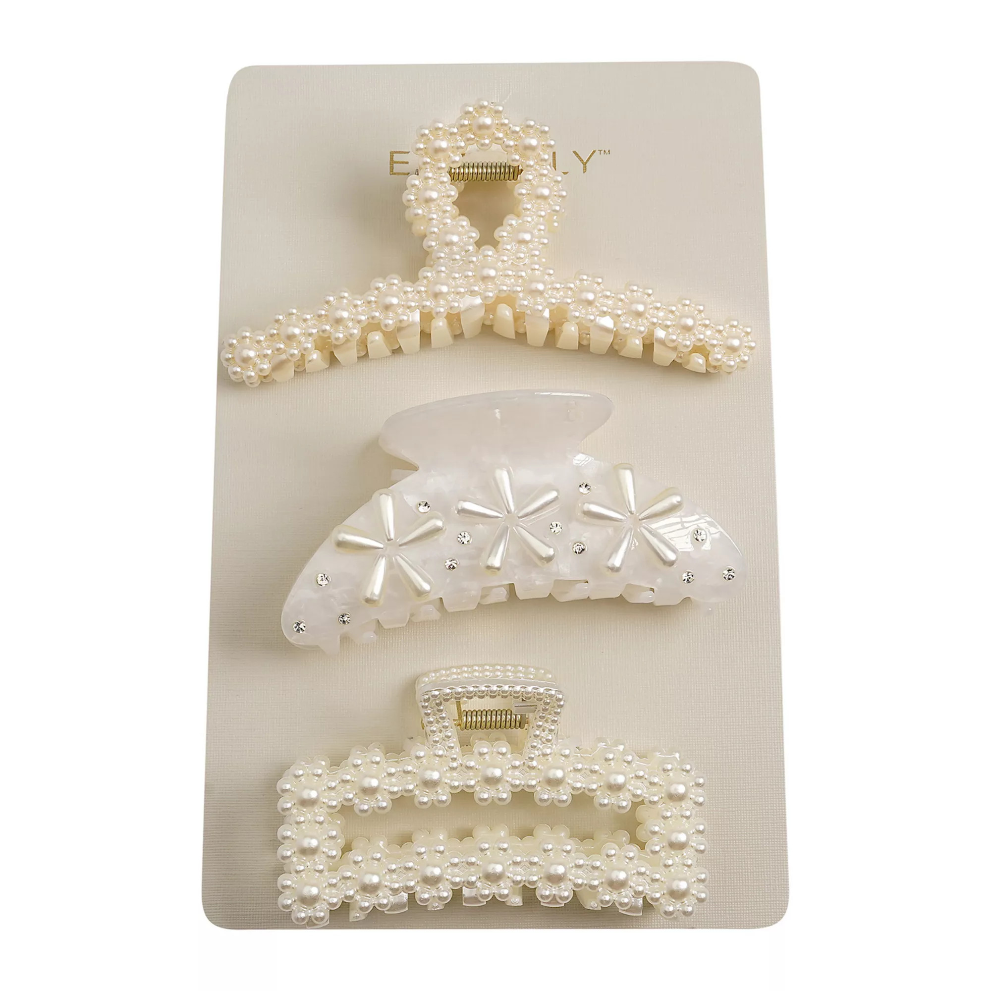 Emberly 3-Pk. Simulated Pearl Claw Clips | Kohl's