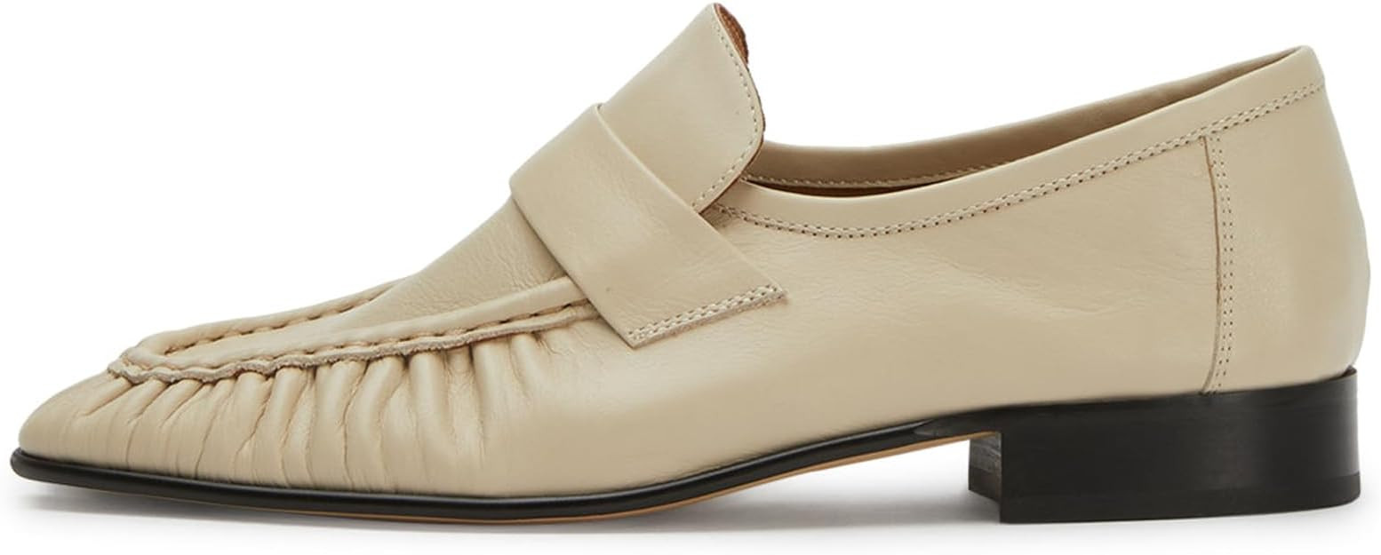 Loafers for Women Flat Shoes Chunky Heel Penny Loafers Round Toe Slip on Comfortable Dressy Shoes... | Amazon (US)