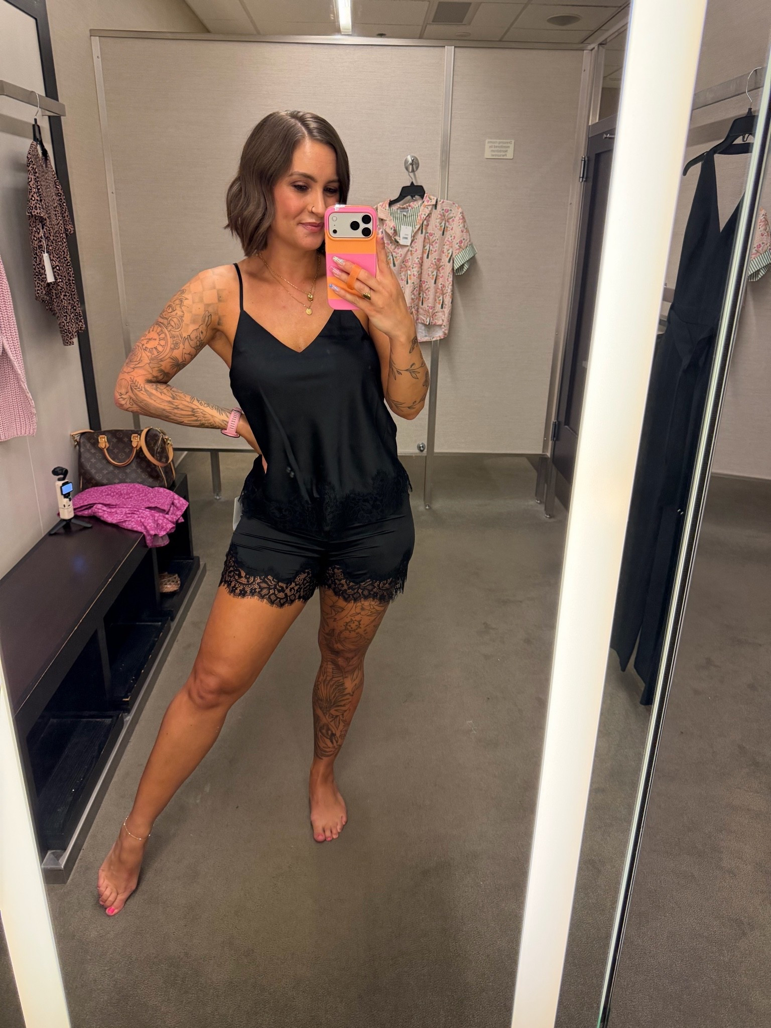 How pretty and feminine is this pajama set. I’m wearing a small here but would do a medium for hips and booty lol. I love the lace detail.

#LTKSaleAlert #LTKSeasonal #LTKmorningroutine
