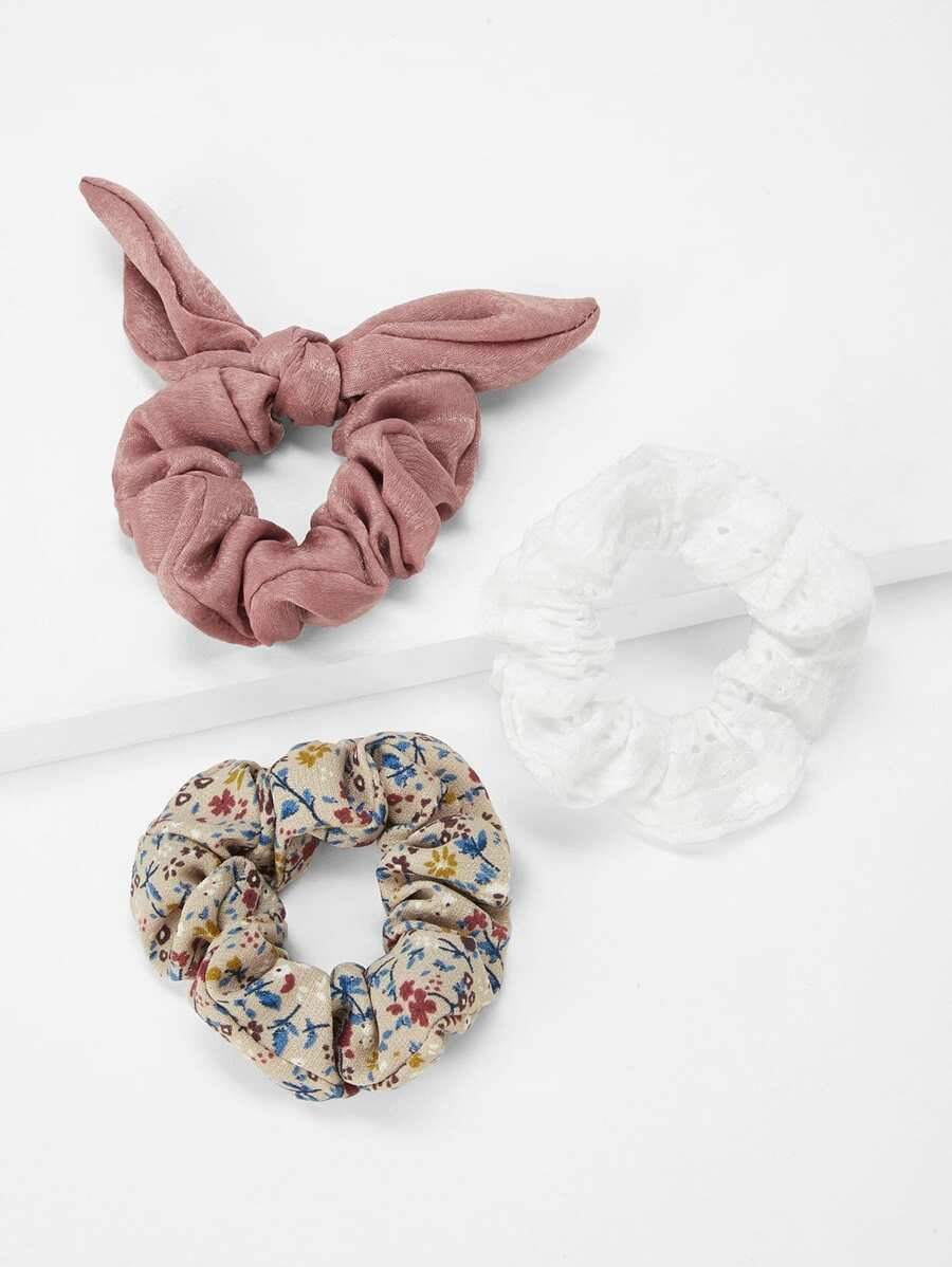 Calico Hair Scrunchie 3pcs | SHEIN