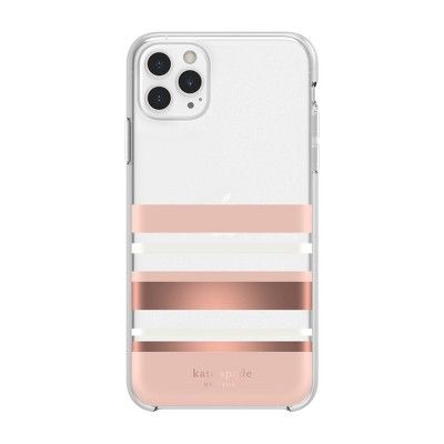 Kate Spade New York Apple iPhone Hard Shell Case Park Stripe - Rose Gold/Cream | Target