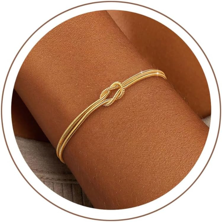 Silver Gold Bracelets for Women Trendy Bracelet Stack Non Tarnish | Amazon (US)
