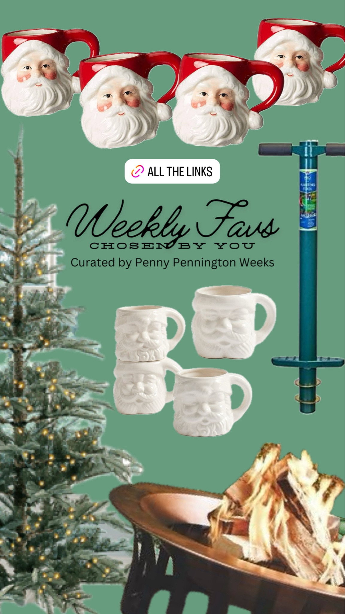 Weekly Favs chosen by YOU

The best tool for planting fall bulbs, my prelit Christmas tree, our copper fire pit perfect for nights outside and Santa mugs for holiday coffee and cocoa.

#LTKHoliday #LTKSeasonal #LTKHome