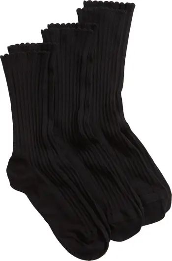 Hue 3-Pack Scalloped Rib Socks | Nordstrom | Nordstrom