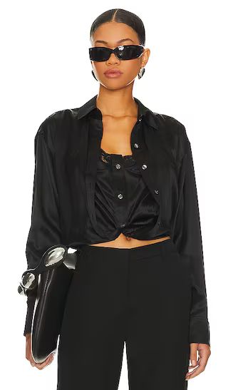 Button Down With Integrated Cami in Black | Revolve Clothing (Global)