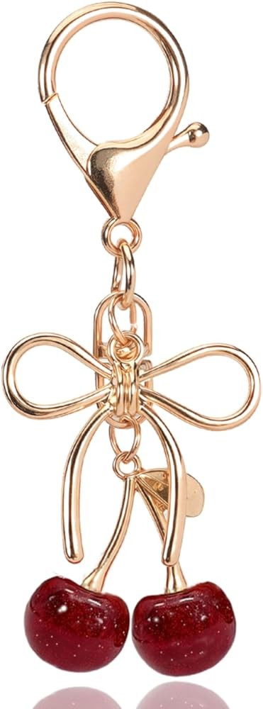 Cherry Keychain Cute Bag Charm Car Keys Gift Women Fashion Keyring Birthday Mother's Day Purse Ac... | Amazon (US)